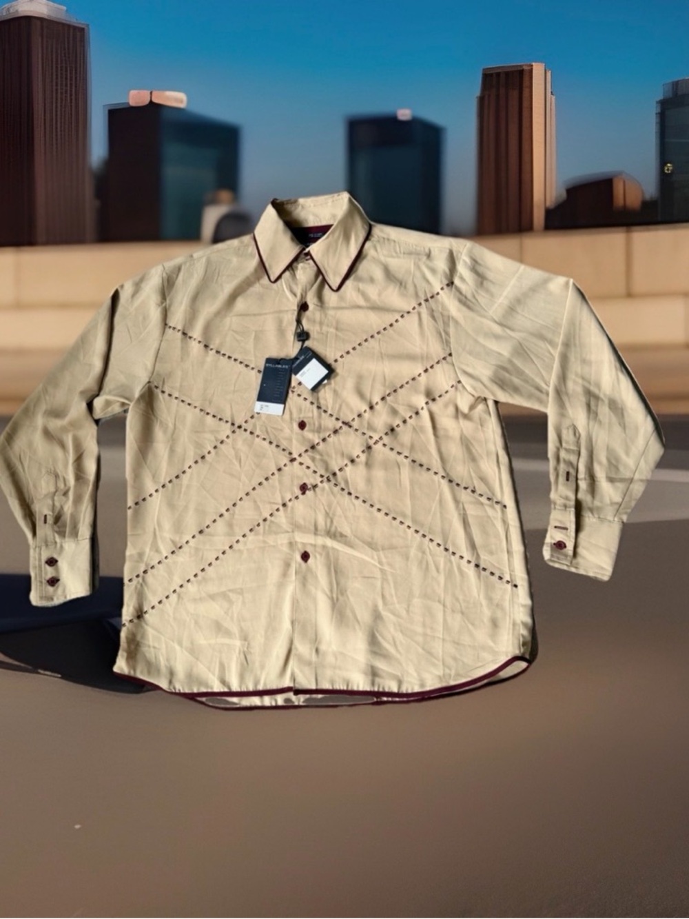 Syllables System men’s size XL button-down long sleeve western style shirt. NWT.